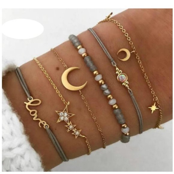 Jewelry - Boho Style 6pcs/sets Love Moon Bracelets